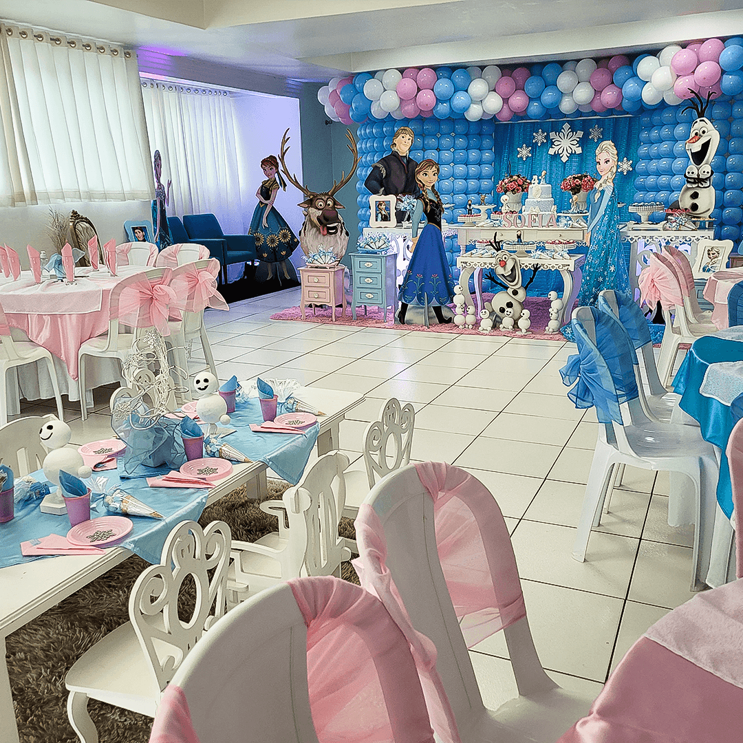 Tema Frozen Elsa Anna - decoração festa infantil MinanaFest